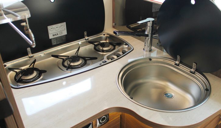 The kitchen isn’t the biggest, but it makes best use of the space available as well as providing a three-burner hob
