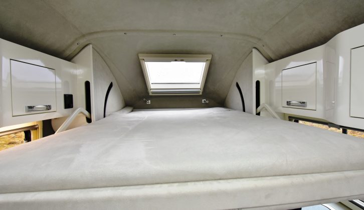 This drop-down double bed provides a comfy sleeping space for two