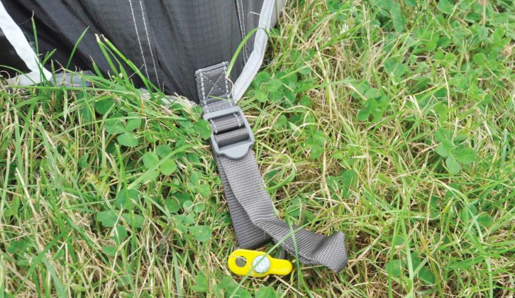 Adjustable pegging points make pitching this Vango awning even easier