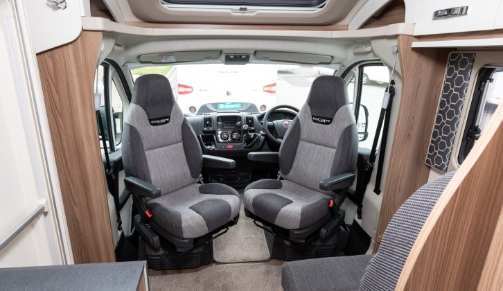 The front cab seats swivel to make the most of the front dinette