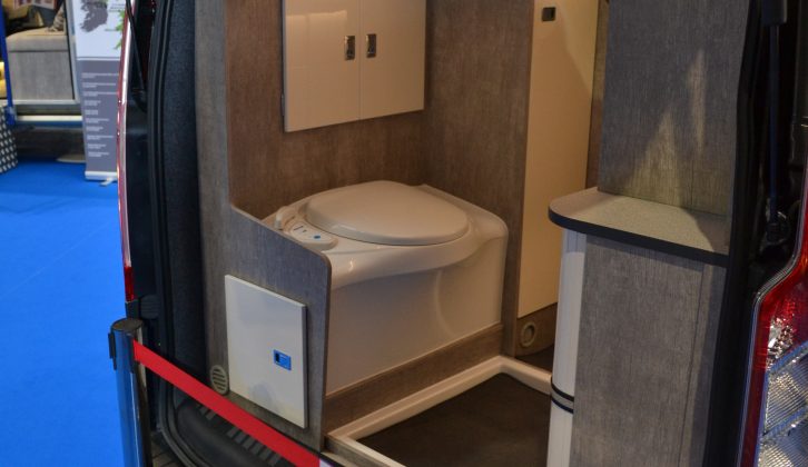 The WildAx Triton features an end washroom with a shower - but no washbasin!
