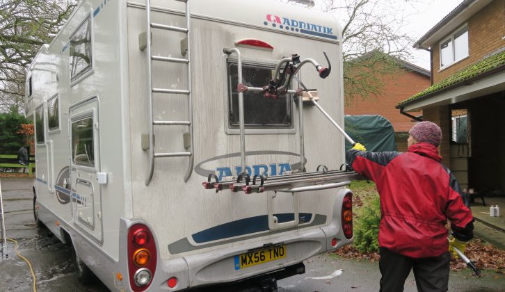Washing the outside of your motorhome can remove potentially damaging grit and debris