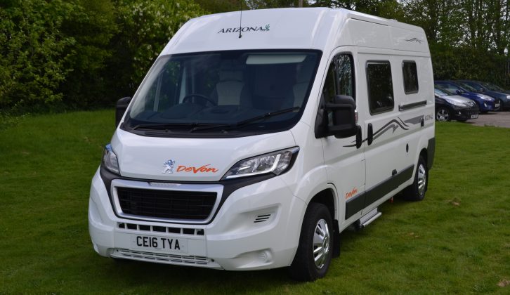 The Devon Arizona van conversion that we tested is based on a Peugeot Boxer, and the cab boasts a stereo and cruise control