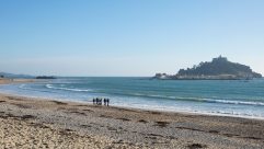 When the tide is out, you can walk across the causeway to the Mount