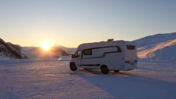 Sarah Wakely caught the rays of Norway's winter sun while testing a Hobby motorhome