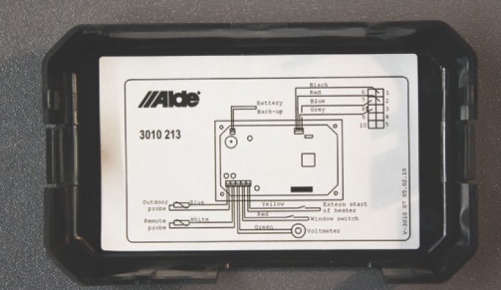 Check the circuit diagram inside the cover of the Alde control unit