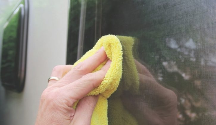 Wipe residue away using a microfibre cloth