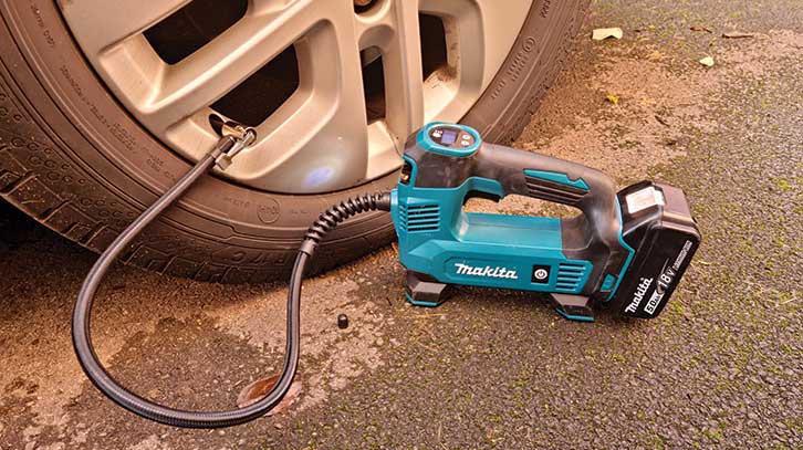 A battery-powered cordless compressor