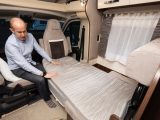 There's another bed that can be made up at the front of the 'van. It's comfortable but narrow, so perhaps best for children or occasional guests