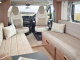 Both cab seats swivel to join the comfortable facing lounge sofas