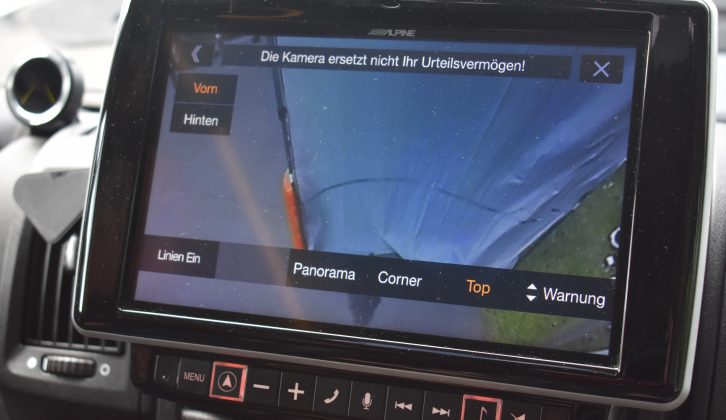 The Alpine navigation system is linked to both front and rear cameras to make manoeuvring easier