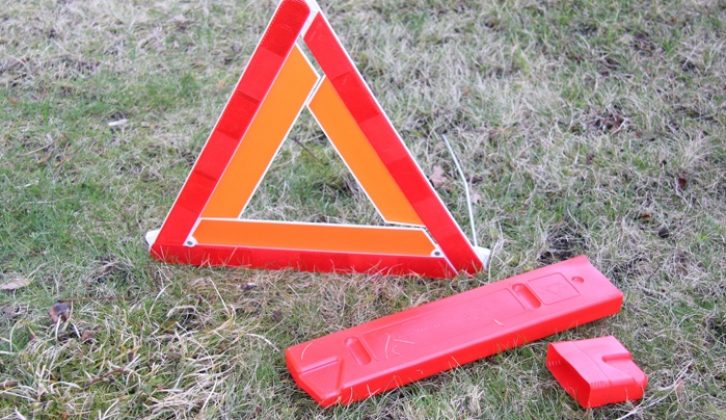 In the event of a breakdown or incident, it is important to use a warning triangle, which most vehicles have supplied as standard equipment