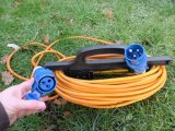 Hook-up cables should be fitted with three-pin blue connectors suitable for UK sites and compliant with BS EN 60309-2