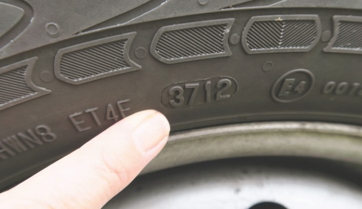 The date on this tyre's sidewall shows that it was manufactured in the week commencing 10 September 2012