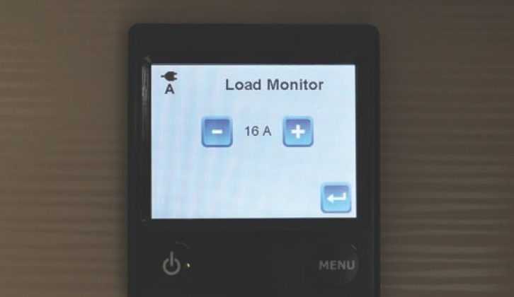 Touch the Load Monitor icon on page two and set the amperage as required (16A is normal for the UK)