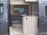 The compact nearside kitchen has an extension flap if you need more worktop space