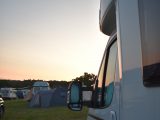 The live-in camping field at the festival was on a hill, but views of the sunsets over the festival site were lovely