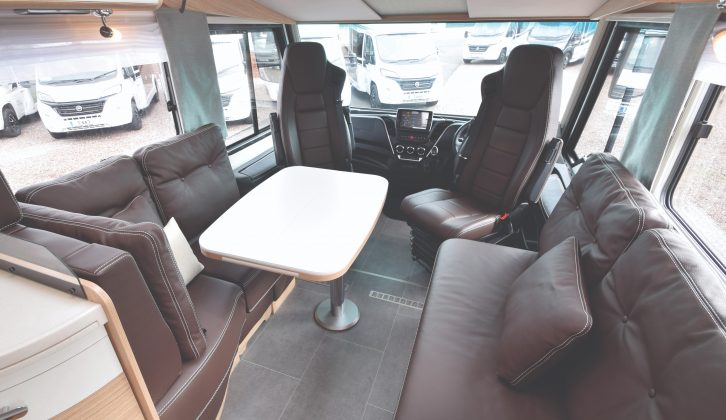 The seating has high backrests - the leather coverings are optional