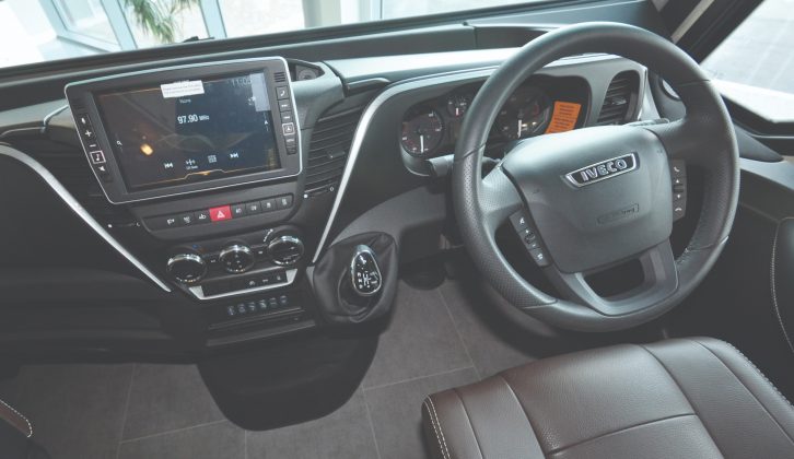 The cab has a 9in touchscreen Alpine stereo upgrade