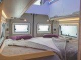 The new ComfortSlide bed in the Knaus Boxstar 600 Lifetime XL is designed to be pushed easily into position, and the generous headroom makes this a comfortable space for even the tallest person