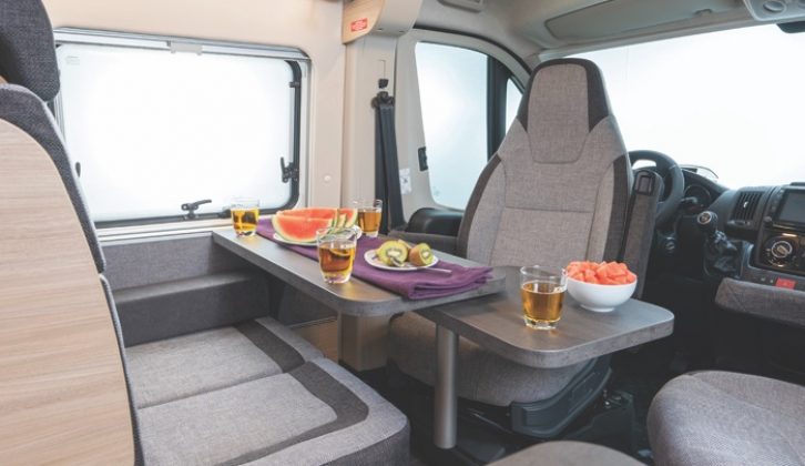 Swivel the cab seats to take full advantage of the spacious lounge area in the Boxstar 600 Lifetime XL