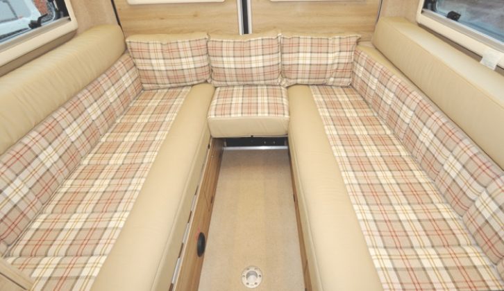 The rear lounge can provide twin settees of U-shaped seating