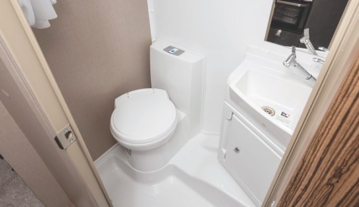 The washroom includes a shower and, with a 100-litre fresh water tank and a 60-litre waster water tank, should prove very practical for the whole family