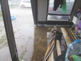 Pitch so that water can drain away from the awning, in order to avoid flooding