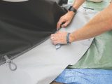 Give the awning skirt a good wipe down with water to remove any excess dirt