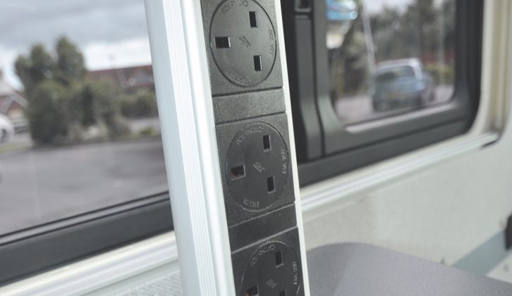 There is a handy pull-up mains socket tower in the kitchen