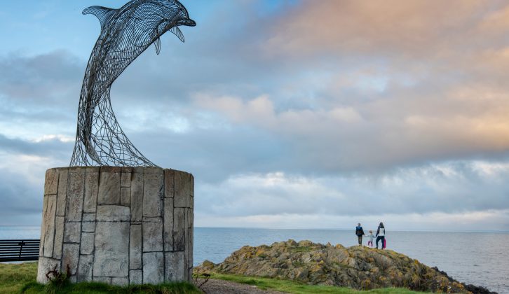 As the sculpture suggests, Portsoy harbour is a great place to spot dolphins at play in the Moray Firth