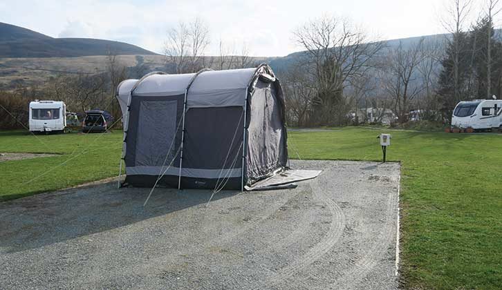 A drive-away awning