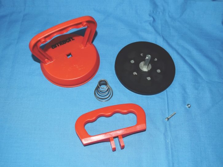 These are the component parts of the stripped-down suction pad