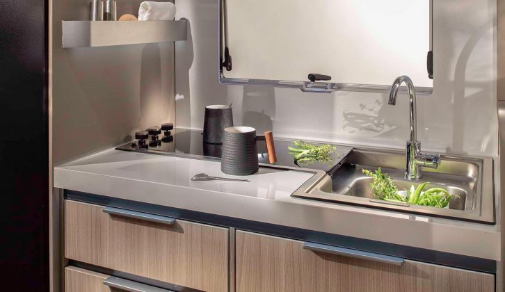 There's a huge amount of kitchen storage in the Adria Compact