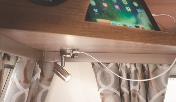 Look out for dimmable spots and directional spotlights with a USB socket