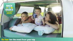 A family in a motorhome
