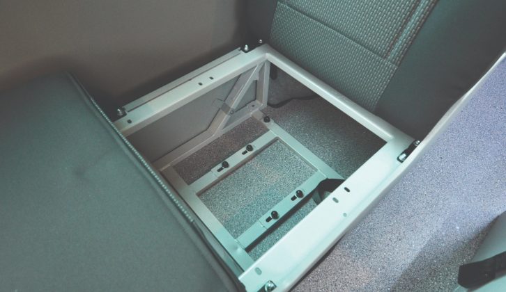 Clutter-free storage in either rear seat base is ideal for bedding