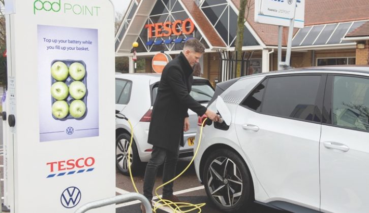 VW, Podpoint and Tesco have teamed up to offer free charging for shoppers