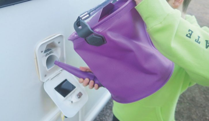 This collapsible watering can is ideal for topping up fresh water when you can't get to a motorhome service point
