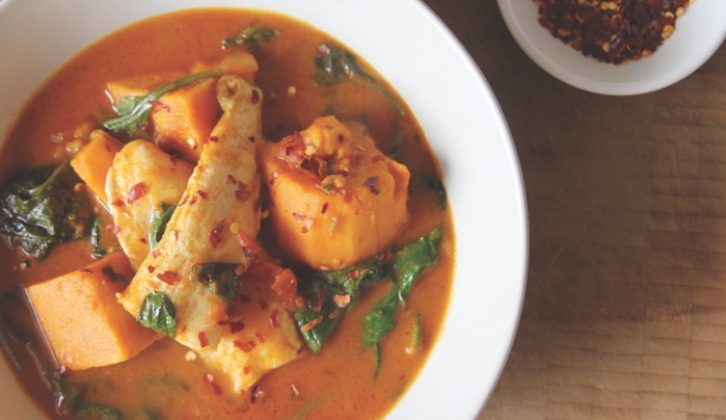 Sweet potato and fish curry