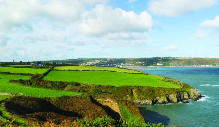 Spectacular view towards Fishguard from Pembrokeshire Coast Path