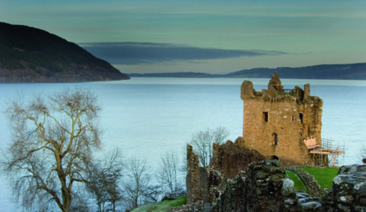 Urquhart Castle, on the banks of Loch Ness