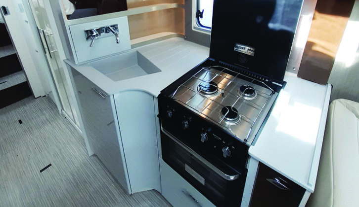 There's no microwave and the sink is a rather unusual shape, but the kitchen is very smart and stylish