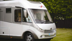 A parked motorhome.