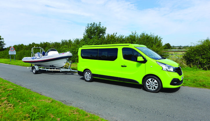 Campervans are ideal for towing watercraft, and large RIBs, such as this are surprisingly light to tow