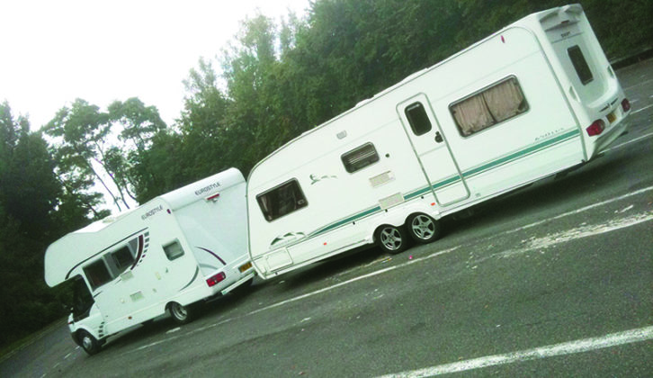 Towing this twin-axle caravan through Switzerland on a trip to Italy is not something that Peter ever wants to do again!