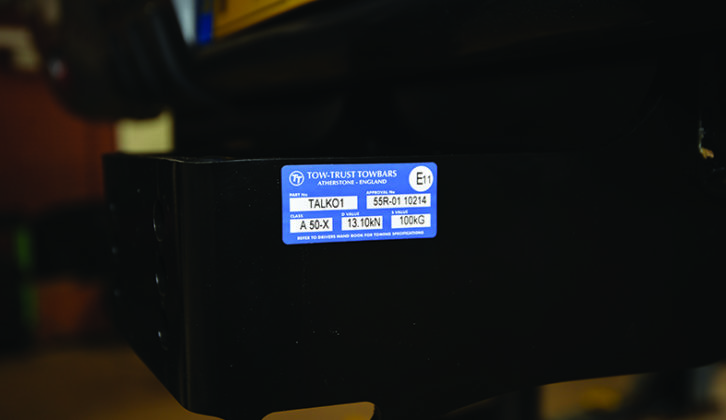 Data plate on your towbar will detail both its maximum noseweight (the S value) and its type approval number