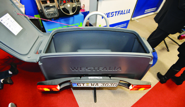 With a towbar, you can fit all kinds of accessories, such as this handy storage box from Westfalia