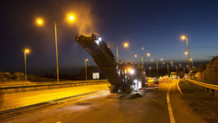 Road works being conducted at night