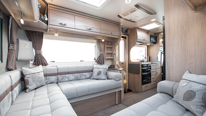 An interior photo of the Auto-Sleeper Broadway EL's lounge area